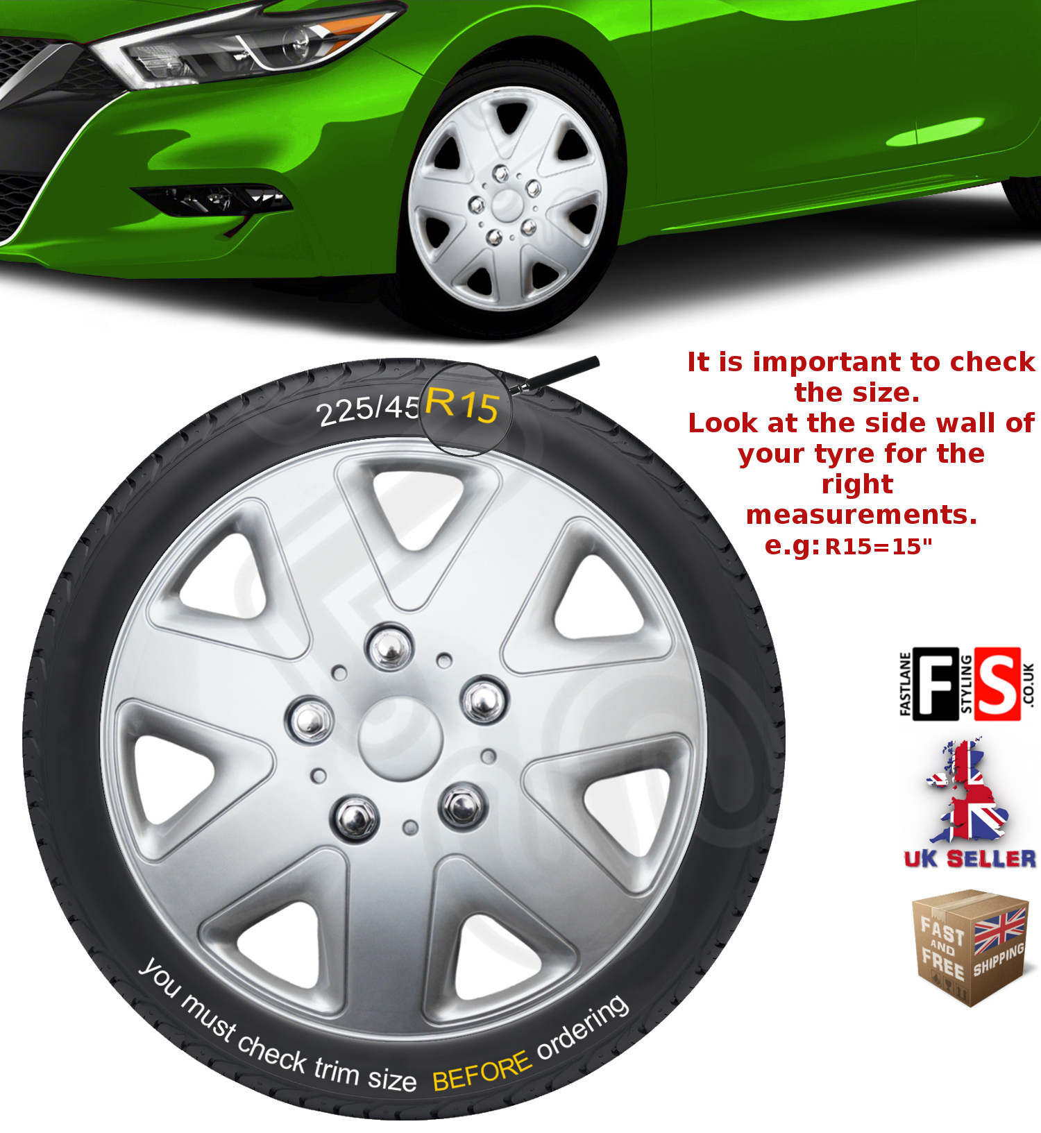 HYUNDAI I10 I20 I30 WHEEL TRIMS HUB CAPS COVERS SET OF 4 15" DL6093 eBay