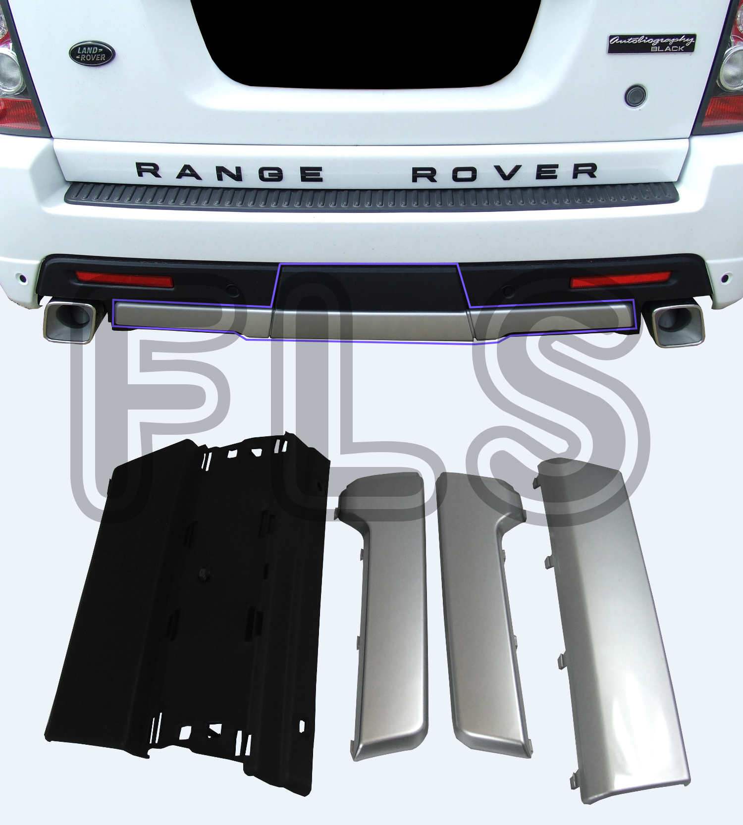 AUTOBIOGRAPHY LOOK REAR BUMPER TOW EYE COVER SET KIT FOR RANGE ROVER