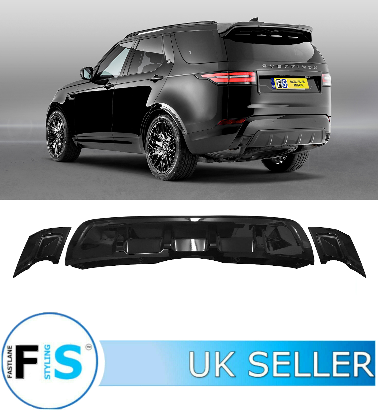 LAND ROVER DISCOVERY 5 2016+ DYNAMIC LOOK REAR BUMPER TOW TRIM KIT COVER BLACK eBay