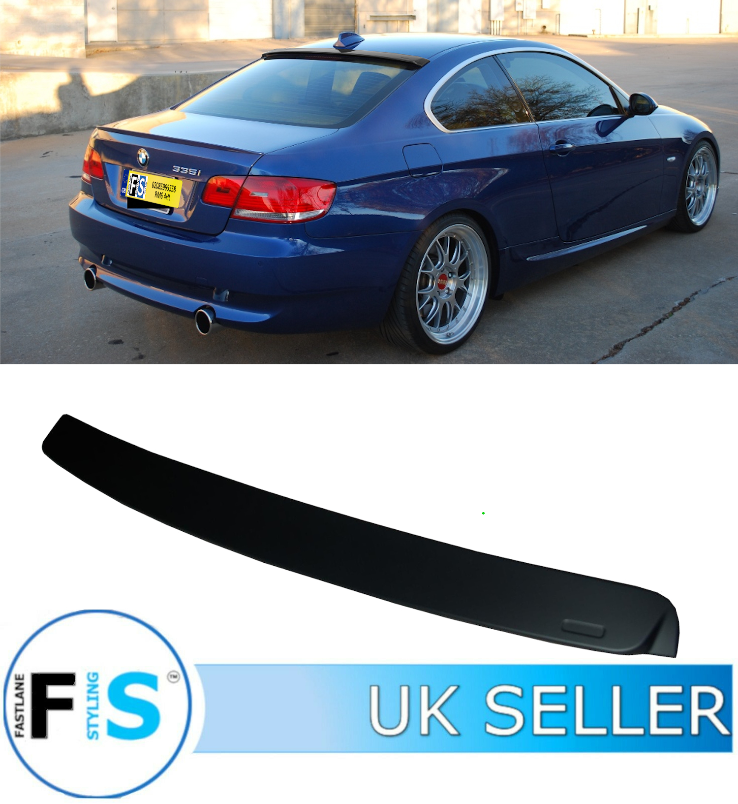 BMW 3 SERIES E92 0511 REAR WINDSCREEN ROOF SPOILER MATTE BLACK 100