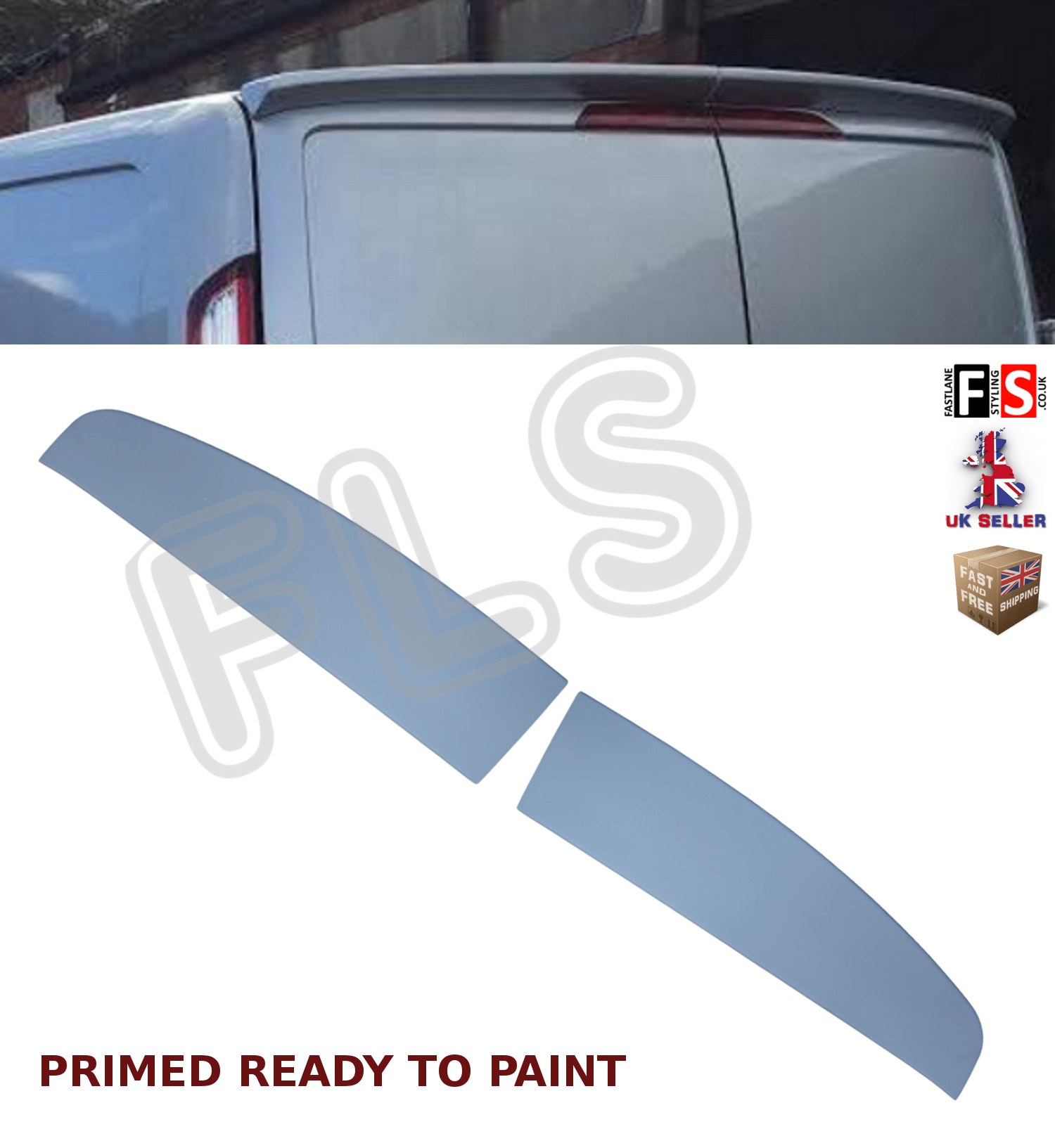FORD TRANSIT CUSTOM TWIN BARN DOOR REAR ROOF TAILGATE SPOILER OEM FIT
