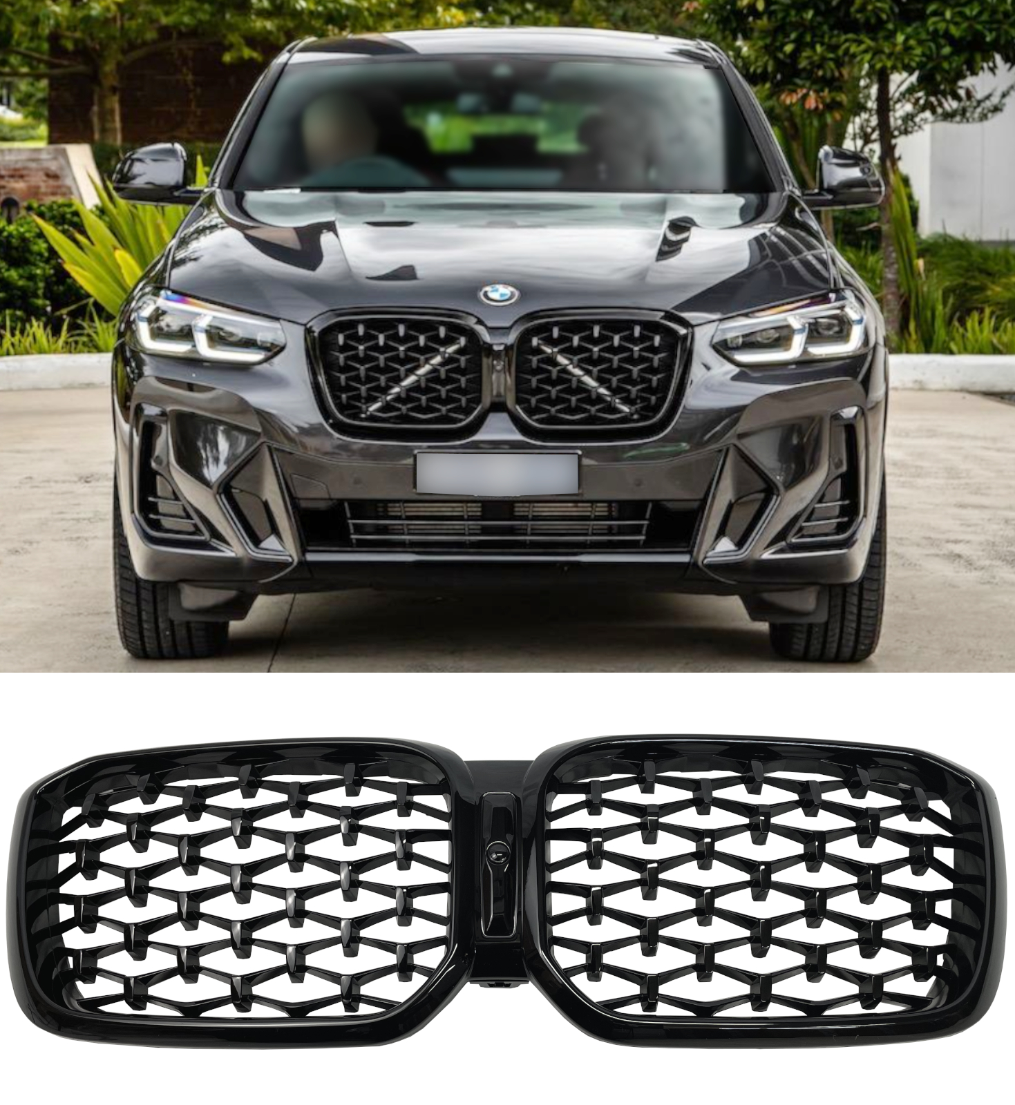 Rejillas Delanteras Rejilla Negra Brillante Para BMW X3 X4 G01 G02 G08, Rejillas Delanteras Para Capó