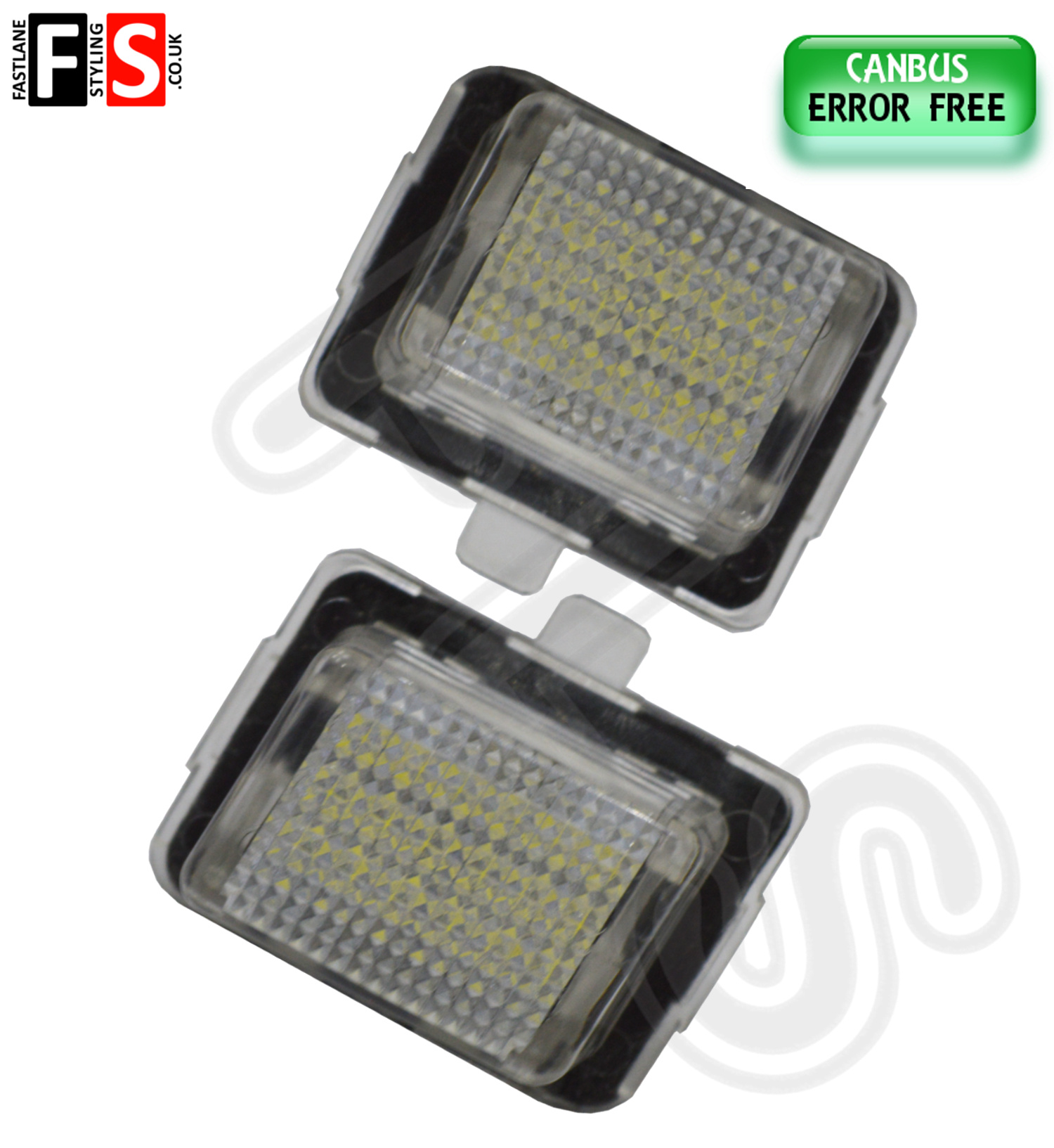 2 X MERCEDES CAR NUMBER PLATE LIGHTS WHITE LED 18SMD CANBUS ERROR FREE