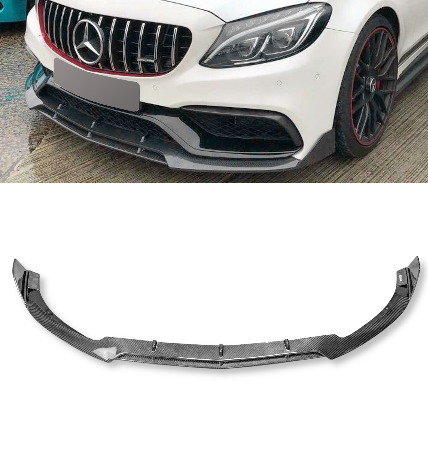 MERCEDES C63 C63S W205 C205 CARBON FIBRE FRONT LIP SPLITTER SPOILER
