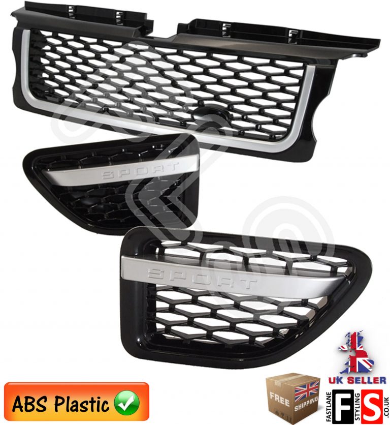 RANGE ROVER SPORT F/GRILLE & VENTS SET 05-09 AUTOBIOGRAPHY STYLE- BLACK ...