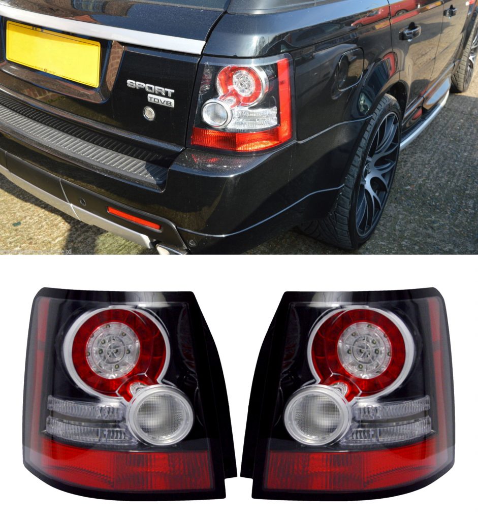 RANGE ROVER SPORT REAR LED BLACK TAIL LIGHTS PAIR 05-13 WITH RESISTORS ...