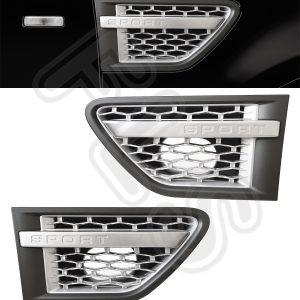 SIDE VENTS-GREY & SILVER FRONT GRILLE LAND RANGE ROVER SPORT 10-13 100% OEM FIT