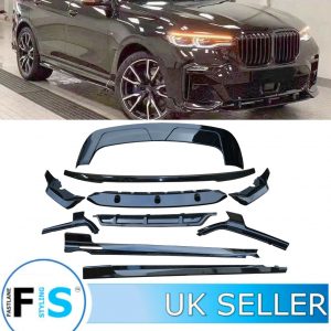 BMW X7 G07 BODY KIT FRONT SPLITTER DIFFUSER SIDE SKIRT SPOILERS GLOSS BLACK 19+