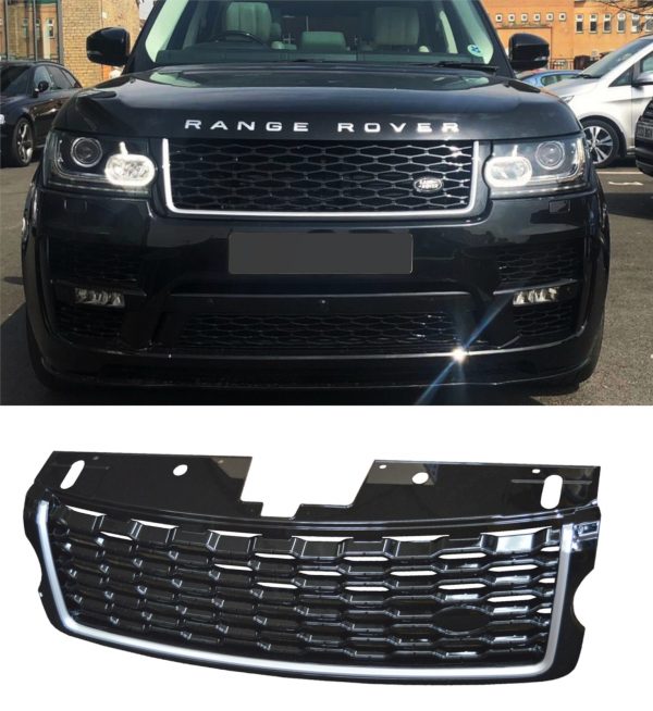 FOR RANGE ROVER VOGUE L405 2018 LOOK FRONT GRILLE BLACK & SILVER PRE-FACELIFT