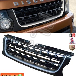 FRONT GRILLE GLOSS BLACK & SILVER FOR LAND ROVER DISCOVERY 4 2014+ FACELIFT
