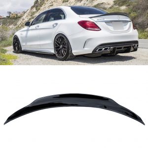 REAR BOOT SPOILER PSM STYLE GLOSS BLACK FOR MERCEDES C CLASS W205 SALOON 2014-19