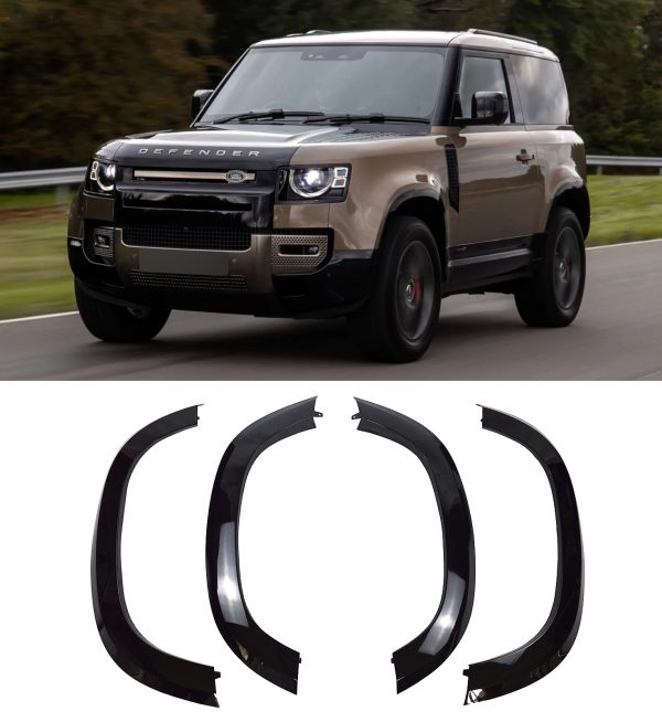 WHEEL ARCHES FENDER FLARES GLOSS BLACK FOR LAND ROVER DEFENDER L663 90 2020+