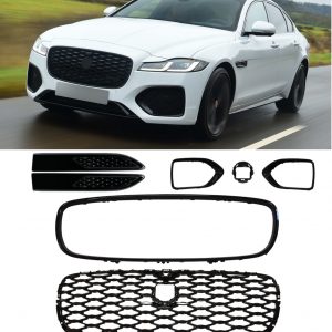 JAGUAR XF X260 FRONT GRILLE & SIDE VENTS KIT GLOSS BLACK 2021+ OEM FIT