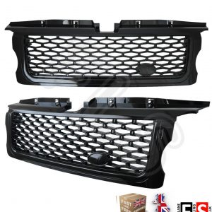 RANGE ROVER SPORT FRONT GRILLE 05-09 AUTOBIOGRAPHY STYLE LOOK ALL BLACK