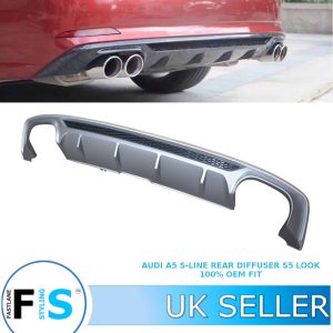 AUDI A5 4D S-LINE REAR BUMPER DIFFUSER S5 LOOK