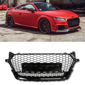 FRONT GRILLE TTRS HONEYCOMB MESH STYLE GLOSS BLACK FOR AUDI TT MK3 FV 8S 2014-20