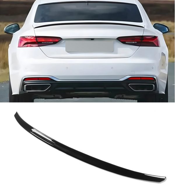 REAR BOOT TRUNK SPOILER RS5 STYLE GLOSS BLACK FOR AUDI A5 8W SPORTBACK 2017+ - Image 2