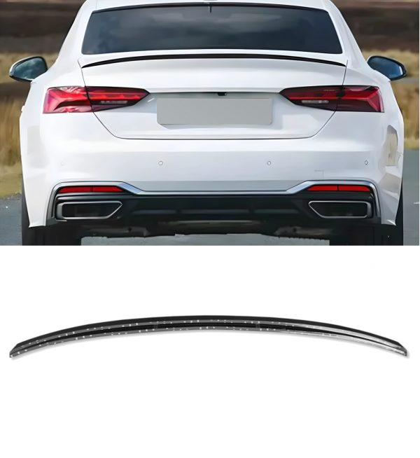 REAR BOOT TRUNK SPOILER RS5 STYLE GLOSS BLACK FOR AUDI A5 8W SPORTBACK 2017+ - Image 4