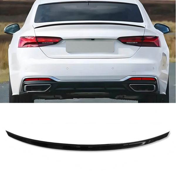 REAR BOOT TRUNK SPOILER RS5 STYLE GLOSS BLACK FOR AUDI A5 8W SPORTBACK 2017+