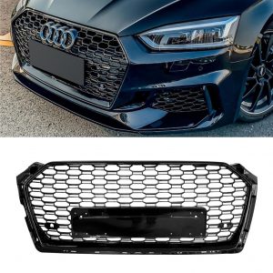 FOR AUDI A5 S5 F5 FRONT GRILLE RS5 STYLE HONEYCOMB GRILLE GLOSS BLACK 2017-2019