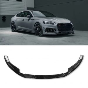 FRONT LIP SPLITTER RS5 STYLE GLOSS BLACK FOR AUDI RS5 REPLICA BUMPERS 2017+