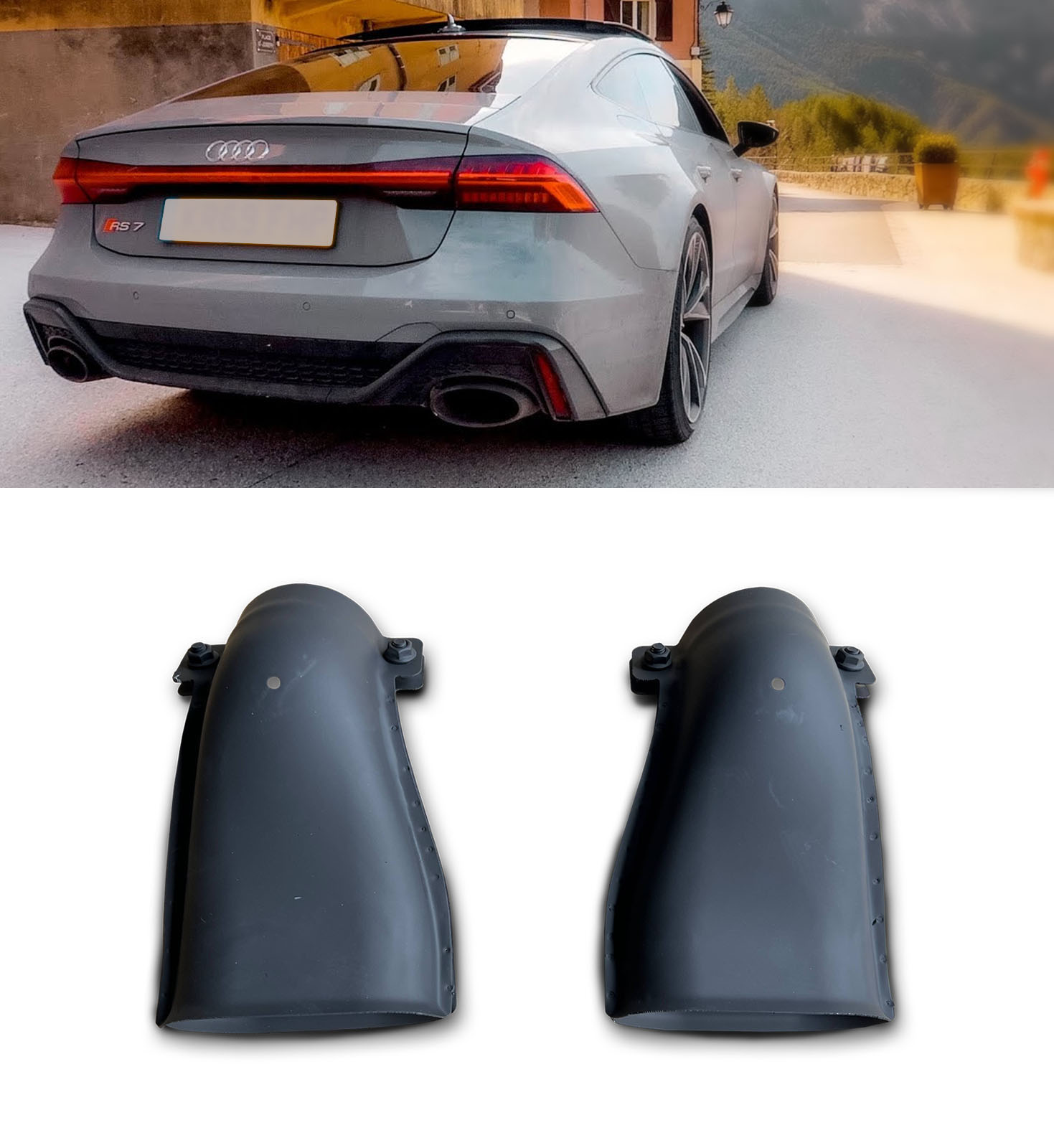 FRONT & BACK BODY KIT WITH BLACK HONEYCOMB GRILLE RS7 STYLE FOR AUDI A7 S7 19+ - Image 9