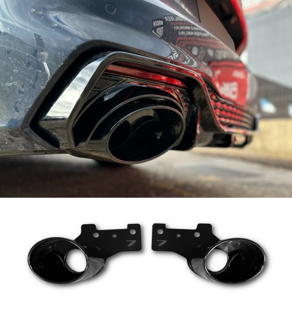 REAR DIFFUSER RS7 LOOK GLOSS BLACK WITH TIPS FOR AUDI A7 S7 4K8 2019+ - Image 6