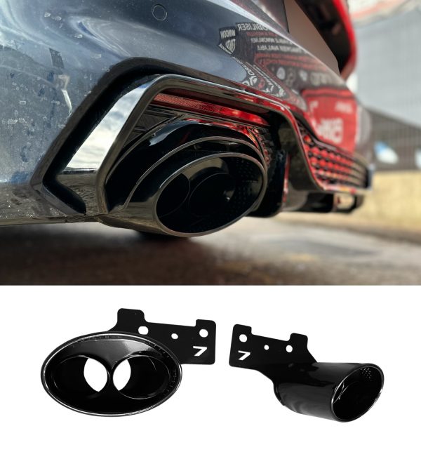 REAR DIFFUSER RS7 LOOK GLOSS BLACK WITH TIPS FOR AUDI A7 S7 4K8 2019+ - Image 7