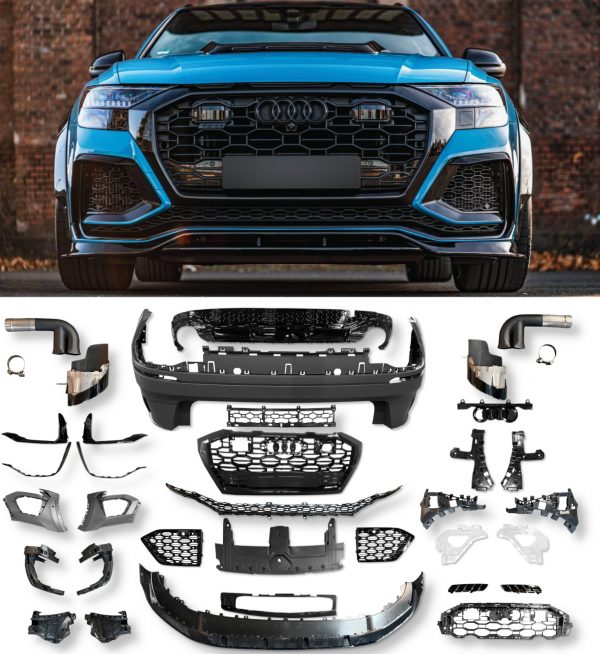 FULL BODY CONVERSION KIT WITH FRONT GRILLE & TIPS RSQ8 STYLE FOR AUDI Q8 2018+