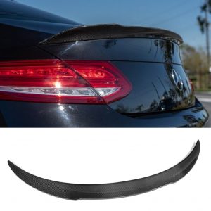 MERCEDES C CLASS A205 C205 REAR BOOT SPOILER V STYLE REAL CARBON FIBRE 2015-2019