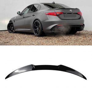 REAR BOOT SPOILER V STYLE GLOSS BLACK FOR ALFA ROMEO GIULIA 952 2015+
