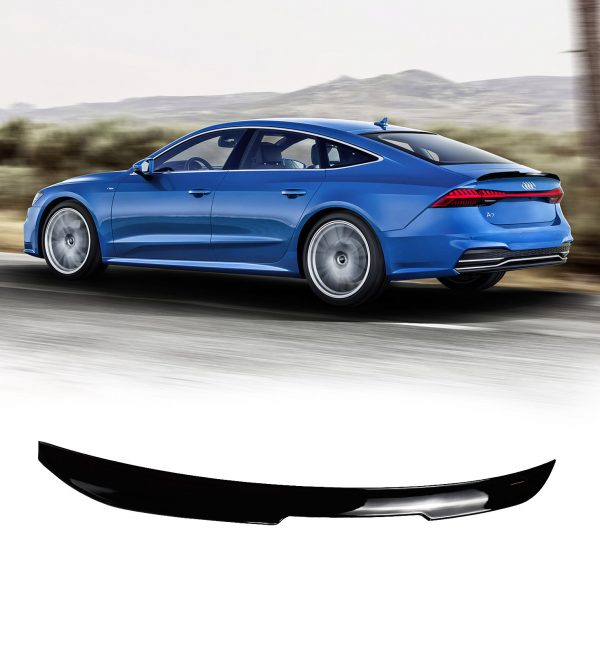 REAR SPOILER BOOT SPOILER WING GLOSS BLACK FOR AUDI A7 S7 RS7 4K8 2019+ - Image 3