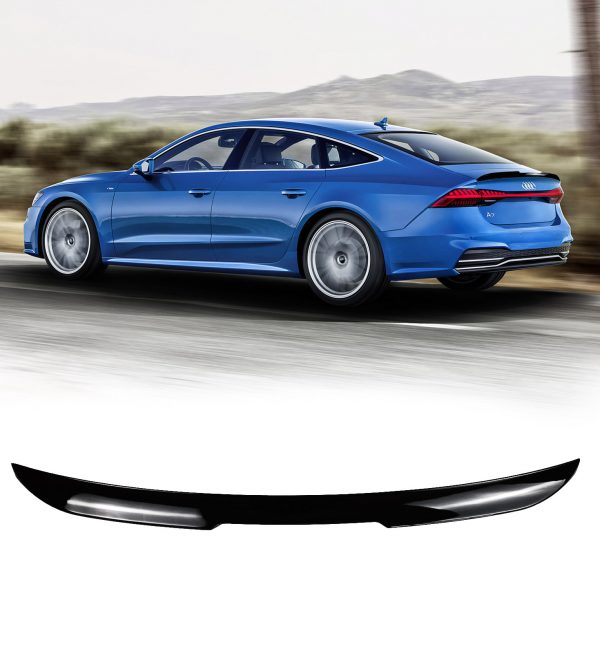 REAR SPOILER BOOT SPOILER WING GLOSS BLACK FOR AUDI A7 S7 RS7 4K8 2019+