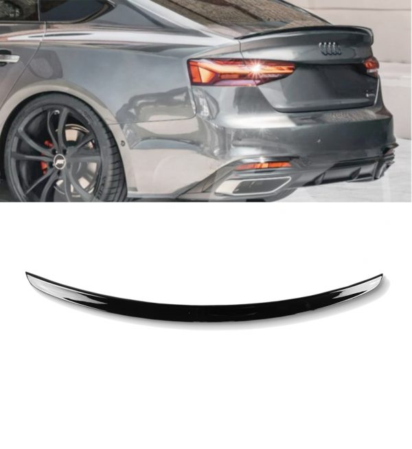 REAR BOOT LIP SPOILER GLOSS BLACK FOR AUDI A5 S5 COUPE MODELS ONLY 2017+