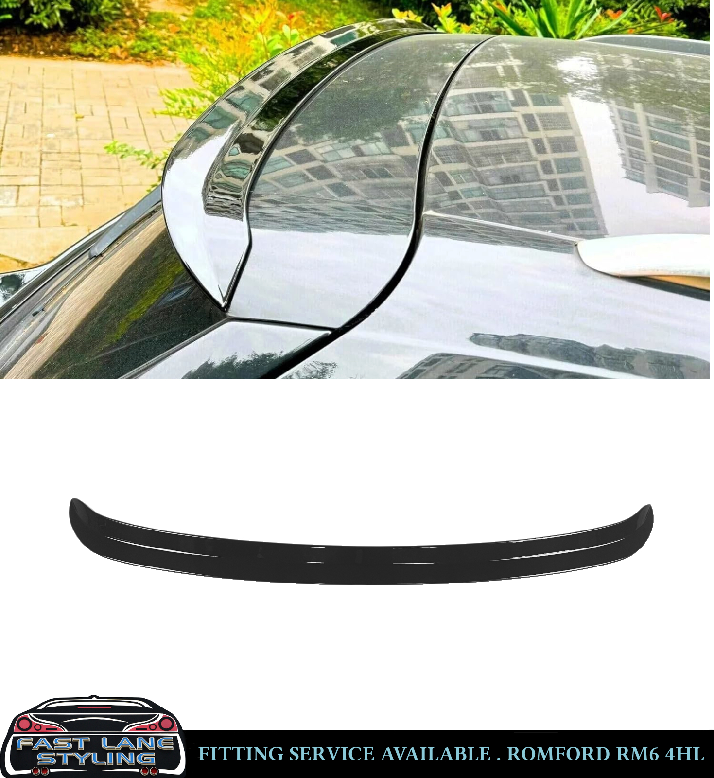 REAR SPOILER ROOF SPOILER WING GLOSS BLACK FOR AUDI Q5 SQ5 S LINE 2009-2017 - Image 2