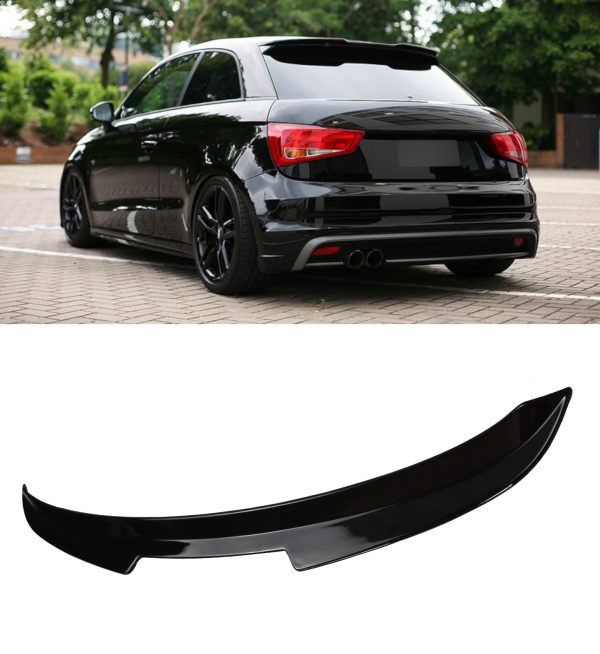 REAR BOOT ROOF LIP SPOILER GLOSS BLACK FOR AUDI A1 8X 5 DOOR NON S-LINE 2010-18 - Image 3