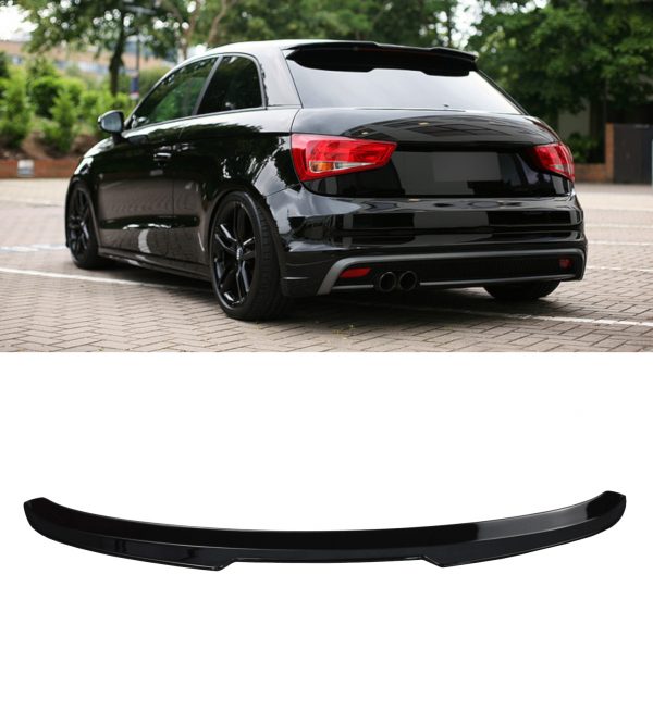 REAR BOOT ROOF LIP SPOILER GLOSS BLACK FOR AUDI A1 8X 5 DOOR NON S-LINE 2010-18