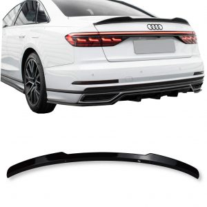REAR SPOILER BOOT SPOILER GLOSS BLACK FOR AUDI A8 S8 2018-2023