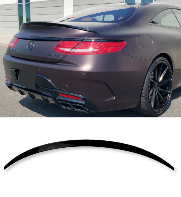 REAR SPOILER BOOT SPOILER GLOSS BLACK FOR MERCEDES S CLASS COUPE C217 2014-2020 - Image 2