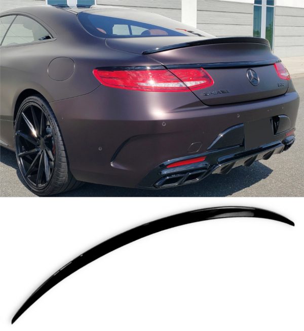 REAR SPOILER BOOT SPOILER GLOSS BLACK FOR MERCEDES S CLASS COUPE C217 2014-2020 - Image 3