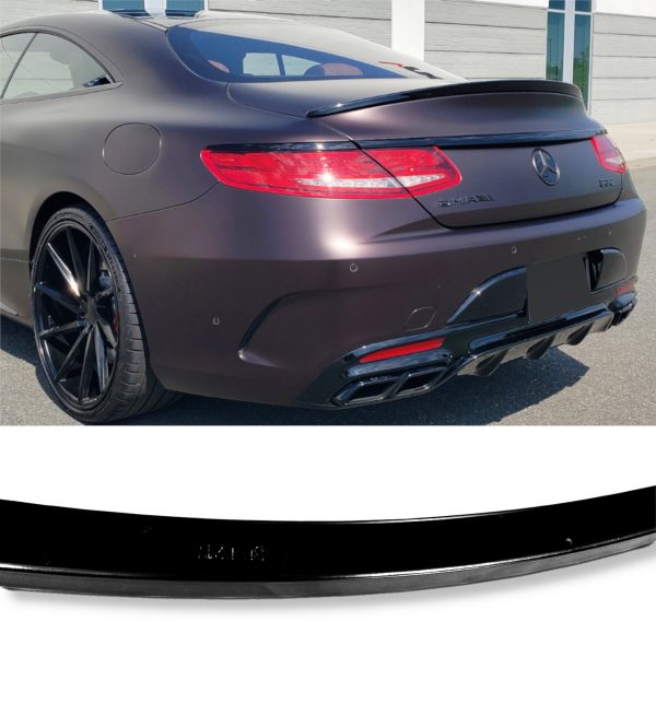 REAR SPOILER BOOT SPOILER GLOSS BLACK FOR MERCEDES S CLASS COUPE C217 2014-2020 - Image 4