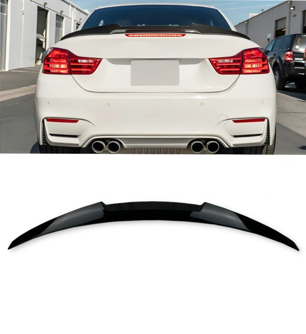 REAR SPOIER BOOT SPOILER V STYLE GLOSS BLACK FOR BMW 4 SERIES F33 M4 F83 2013-20 - Image 2