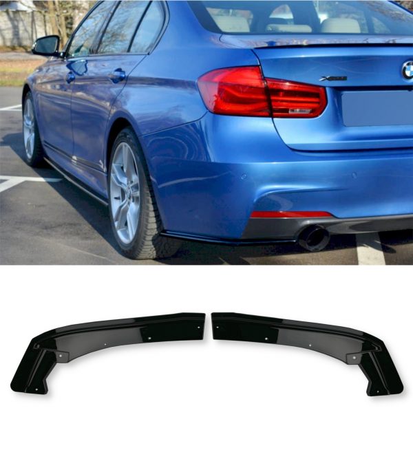 REAR CORNER CANARDS GLOSS BLACK FOR BMW 3 SERIES F30 2015-2018 - Image 2