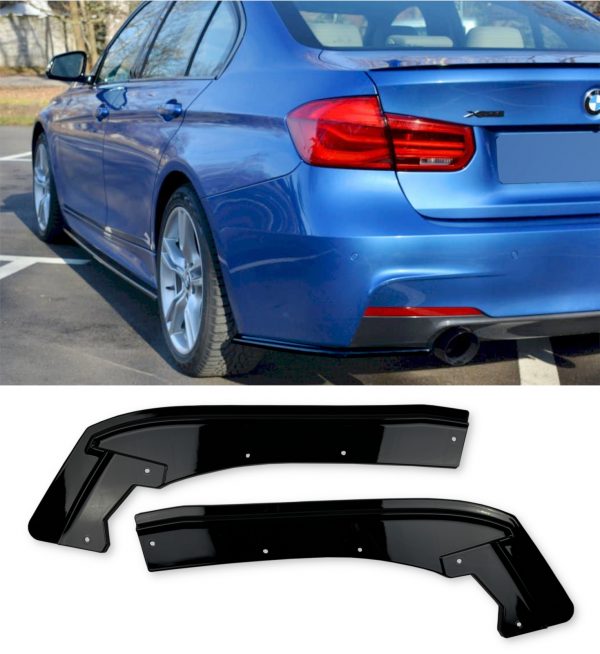 REAR CORNER CANARDS GLOSS BLACK FOR BMW 3 SERIES F30 2015-2018