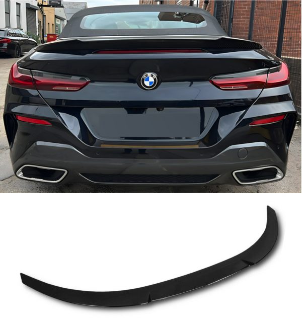 REAR SPOILER BOOT SPOILER V STYLE GLOSS BLACK FOR BMW 8 SERIES COUPE G15 2019+ - Image 2