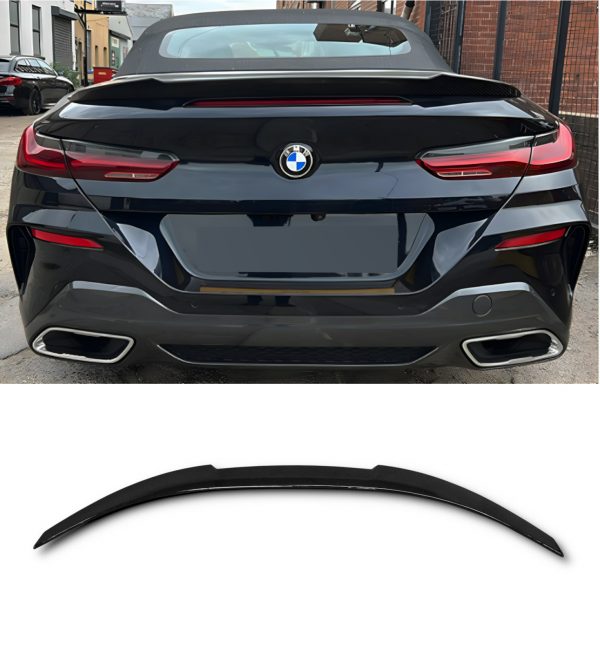 REAR SPOILER BOOT SPOILER V STYLE GLOSS BLACK FOR BMW 8 SERIES COUPE G15 2019+ - Image 3