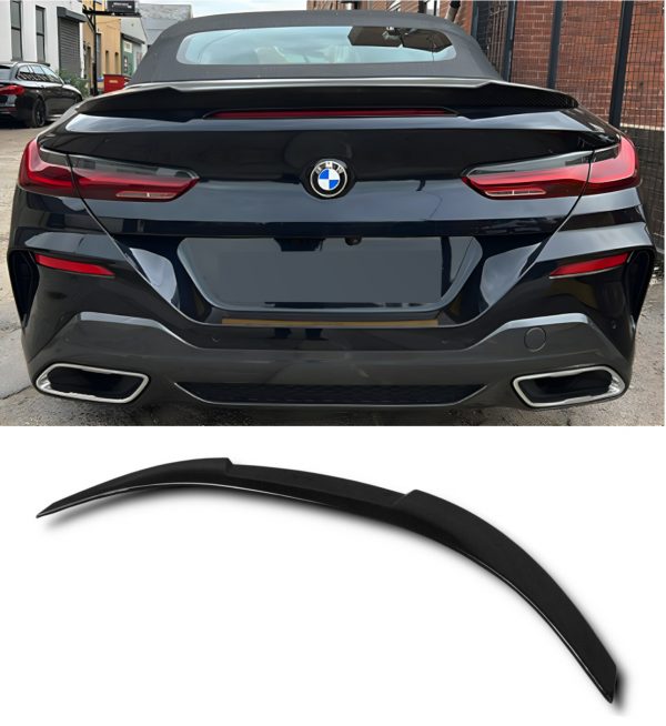 REAR SPOILER BOOT SPOILER V STYLE GLOSS BLACK FOR BMW 8 SERIES COUPE G15 2019+ - Image 4