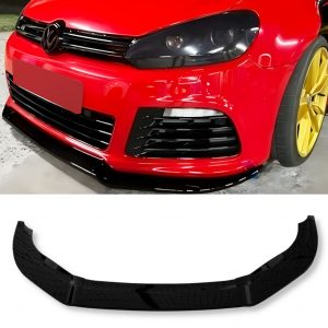 FRONT BUMPER LIP SPLITTER GLOSS BLACK FOR VW GOLF MK6 R20 2009-2012