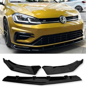 FRONT LIP SPLITTER SPOILER GLOSS BLACK FOR VW GOLF MK8 GTI GTD GTE R-LINE 2020+