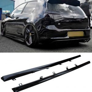SIDE SKIRT EXTENSION BLADES GLOSS BLACK VW GOLF MK7 MK7.5 R LINES